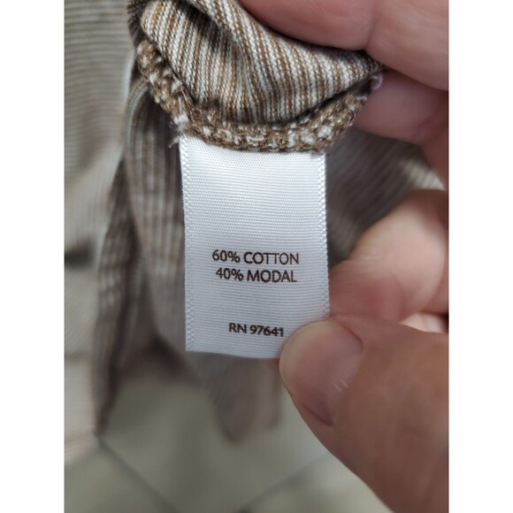 Pure Jill J Jill Cotton Blend Pinstriped Shirred Back Tunic Size XL - Picture 5 of 6